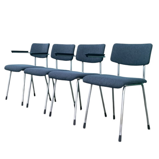 4X Originele Gispen Stoelen Jaren 60