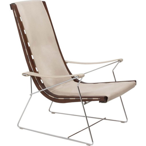 Vintage J.J fauteuil crèmekleurig leer van Antonio Citterio voor B&B Italia 2012