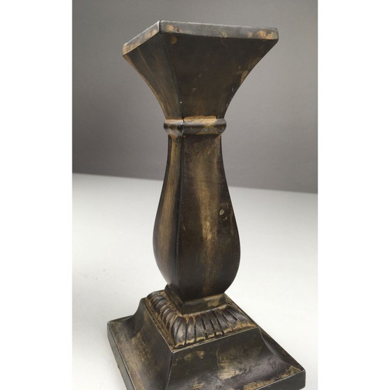 Image 1 of Paar vintage Deense disco metalen kandelaars van Just Andersen, 1950