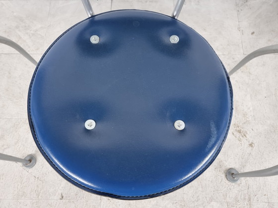 Image 1 of 4 x Post moderne metalen eetkamerstoelen