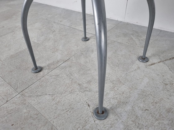 Image 1 of 4 x Post moderne metalen eetkamerstoelen