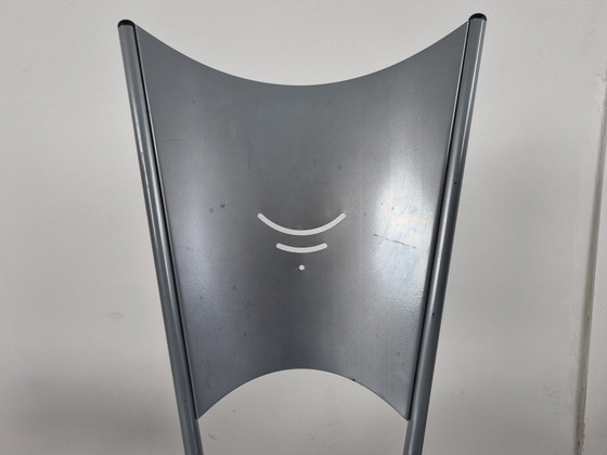 Image 1 of 4 x Post moderne metalen eetkamerstoelen