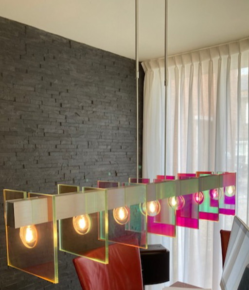 Design hanglamp met prisma glazen