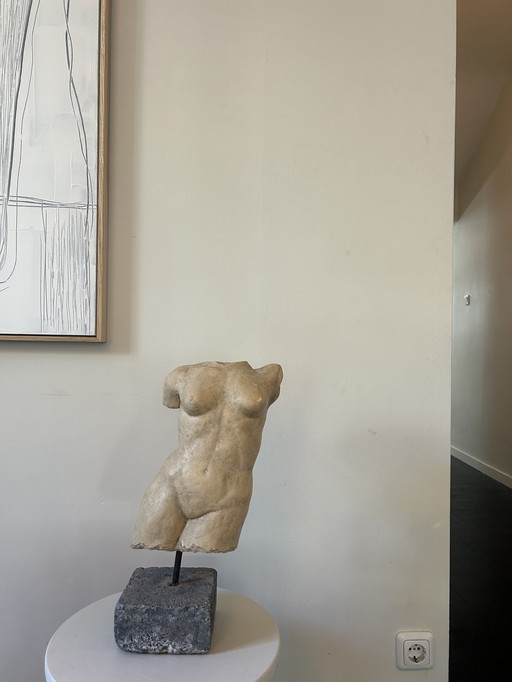 Sculptuur torso vrouw, handgemaakt jaren 90