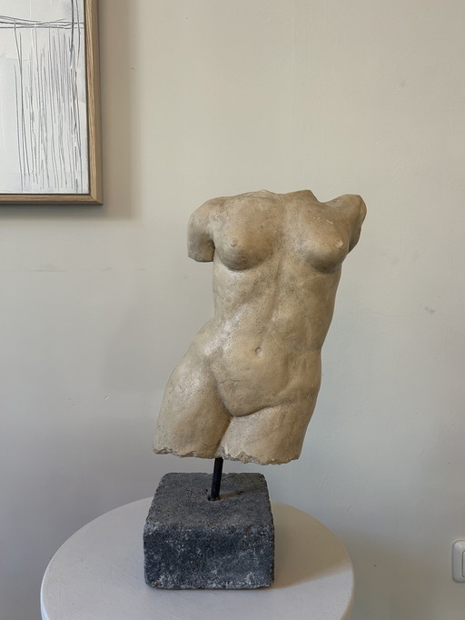 Sculptuur torso vrouw, handgemaakt jaren 90