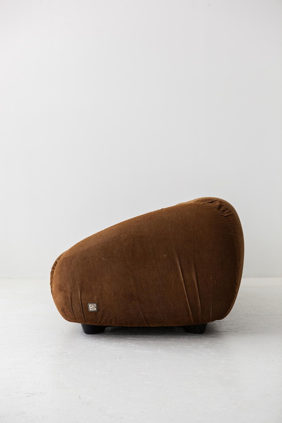 Image 1 of Fluwelen Bruine Sofa T.E.E. Ii, Studio Gruppo 14 Voor Busnelli, 1970S