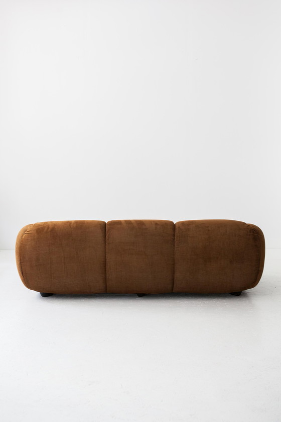 Image 1 of Fluwelen Bruine Sofa T.E.E. Ii, Studio Gruppo 14 Voor Busnelli, 1970S