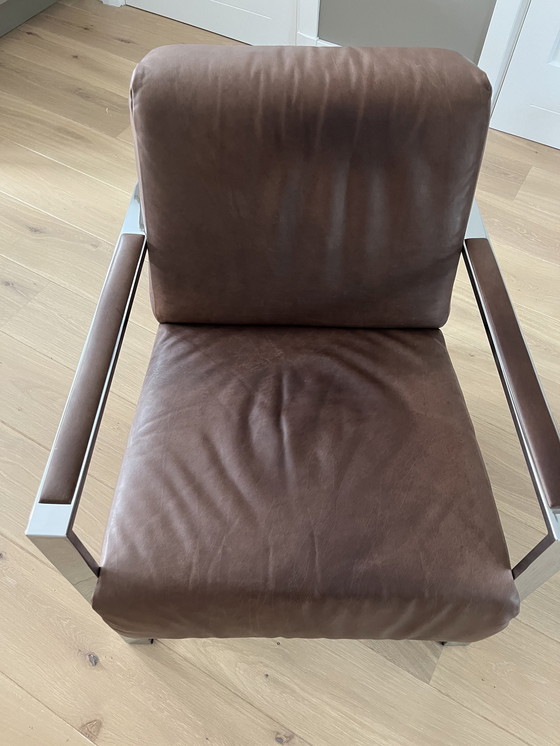 Image 1 of 2x Moderne Leren Fauteuils