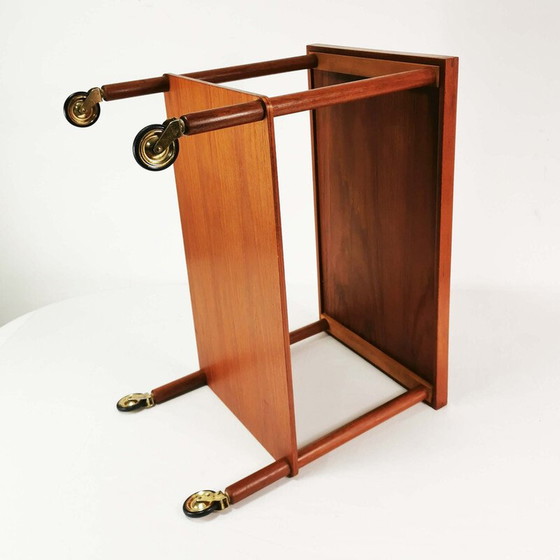 Image 1 of Vintage mobiele teakhouten en keramische bartafel, Denemarken 1960