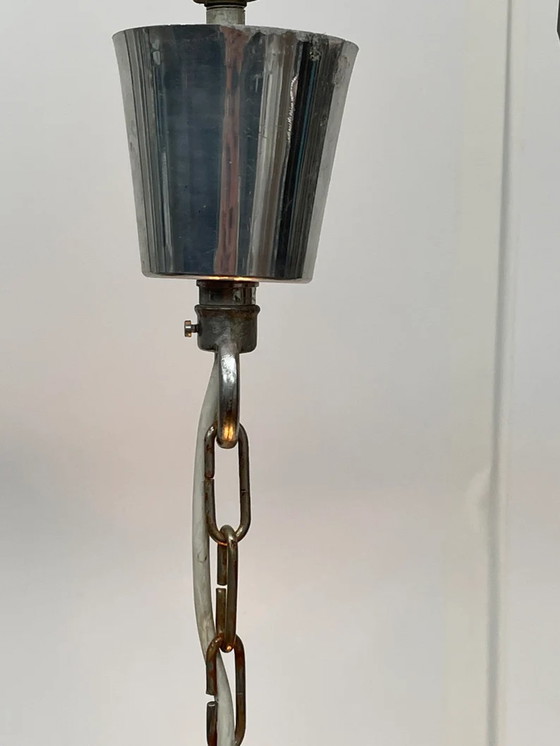 Image 1 of VEB kristallen lamp Ebersbach - Kristallen hangende pedant - Model Spoetnik - Massief glas (geen barsten) - Origineel