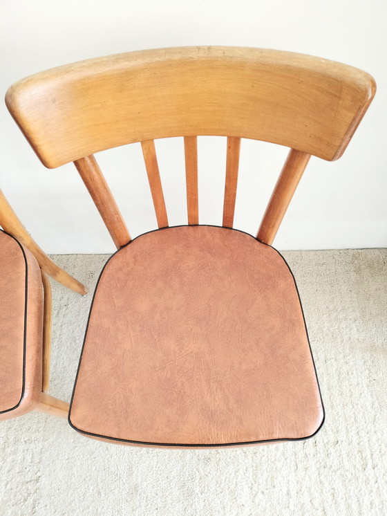 Image 1 of Vintage Kok Eetkamerstoelen, 3 Stuks 