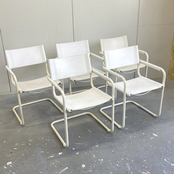 Image 1 of 5x Mart Stam Vintage S34 Stoelen Linea Veam Italy Wit