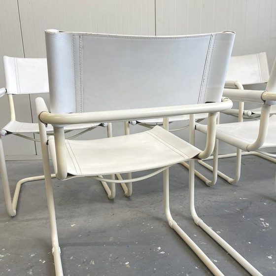 Image 1 of 5x Mart Stam Vintage S34 Stoelen Linea Veam Italy Wit