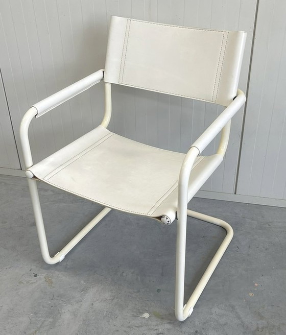 Image 1 of 5x Mart Stam Vintage S34 Stoelen Linea Veam Italy Wit