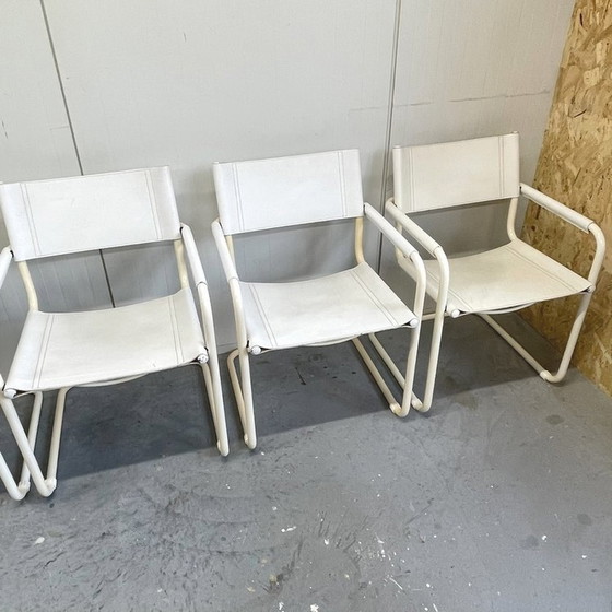 Image 1 of 5x Mart Stam Vintage S34 Stoelen Linea Veam Italy Wit