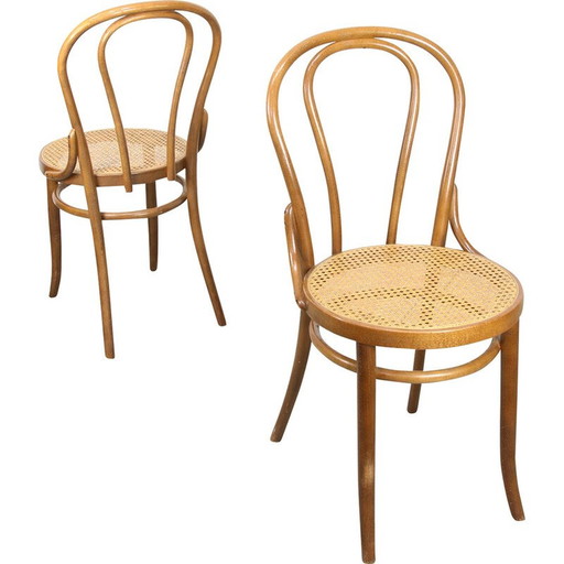 Paar vintage No. 18 eetkamerstoelen