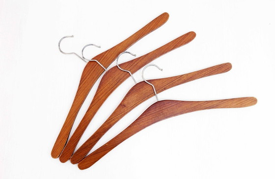 Image 1 of Set van 4 Scandinavische teakhouten hangers