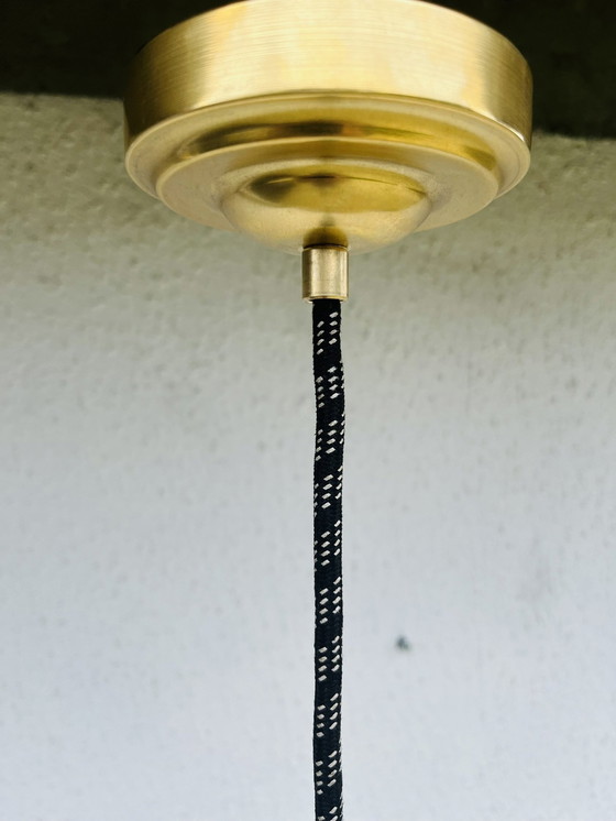 Image 1 of Art Deco hanglamp in gezandstraald glas