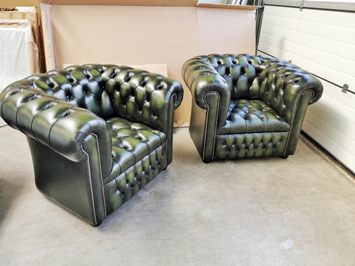 2x Chesterfield club fauteuil