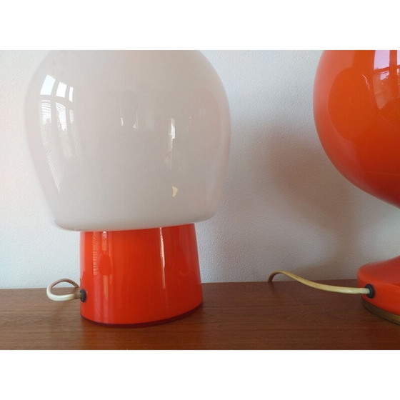 Image 1 of Paar vintage glazen tafellampen van Stepan Tabery, 1970