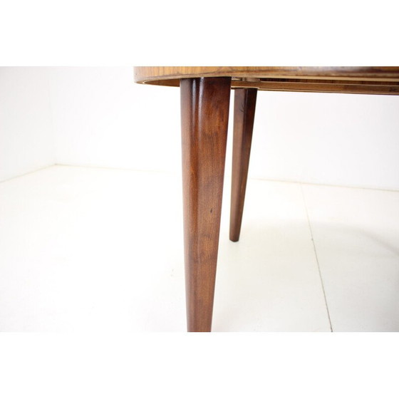Image 1 of Art Deco vintage uitschuifbare walnoten eettafel, Tsjecho-Slowakije 1930