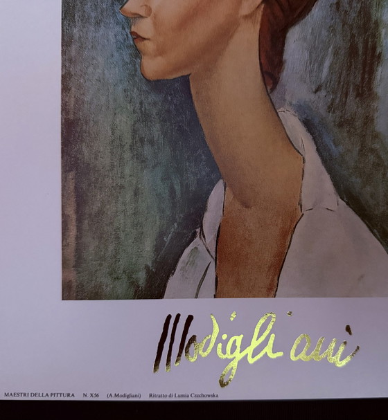 Image 1 of Amedeo Modigliani: “Portret Lumia Czechowska”. Gesigneerd In De Plaat.