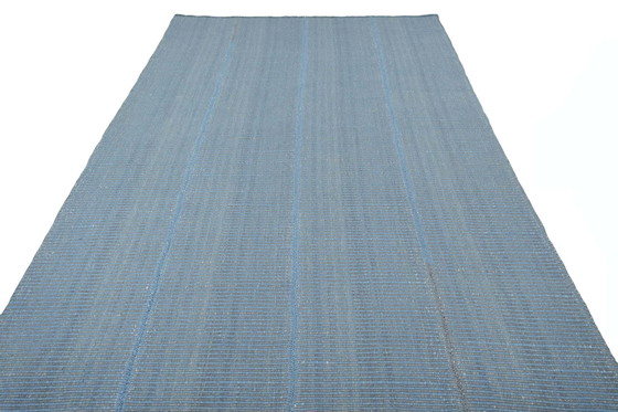 Image 1 of Blauw-grijze wollen design kelim - 315 X 201 cm - Nieuw