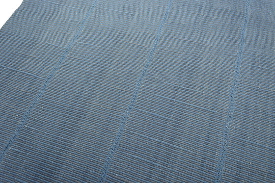 Image 1 of Blauw-grijze wollen design kelim - 315 X 201 cm - Nieuw