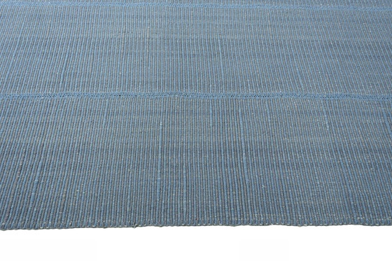 Image 1 of Blauw-grijze wollen design kelim - 315 X 201 cm - Nieuw