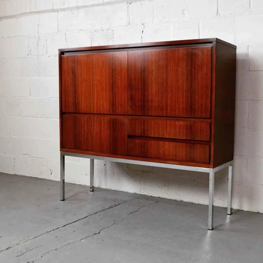 Bar Cabinet In Indian Rosewood Produced By 'Meubelfabriek Aurora' Belgium 1967