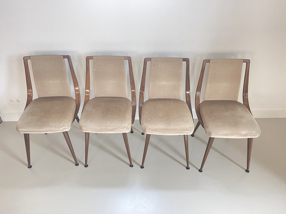 Image 1 of 4x Midcentury vintage eetkamerstoel