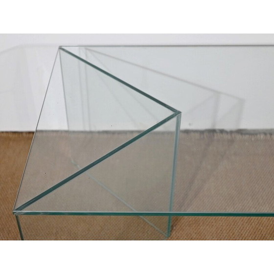 Image 1 of Vintage rechthoekige glazen salontafel, 1970