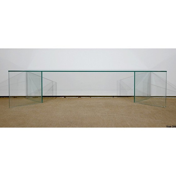 Image 1 of Vintage rechthoekige glazen salontafel, 1970