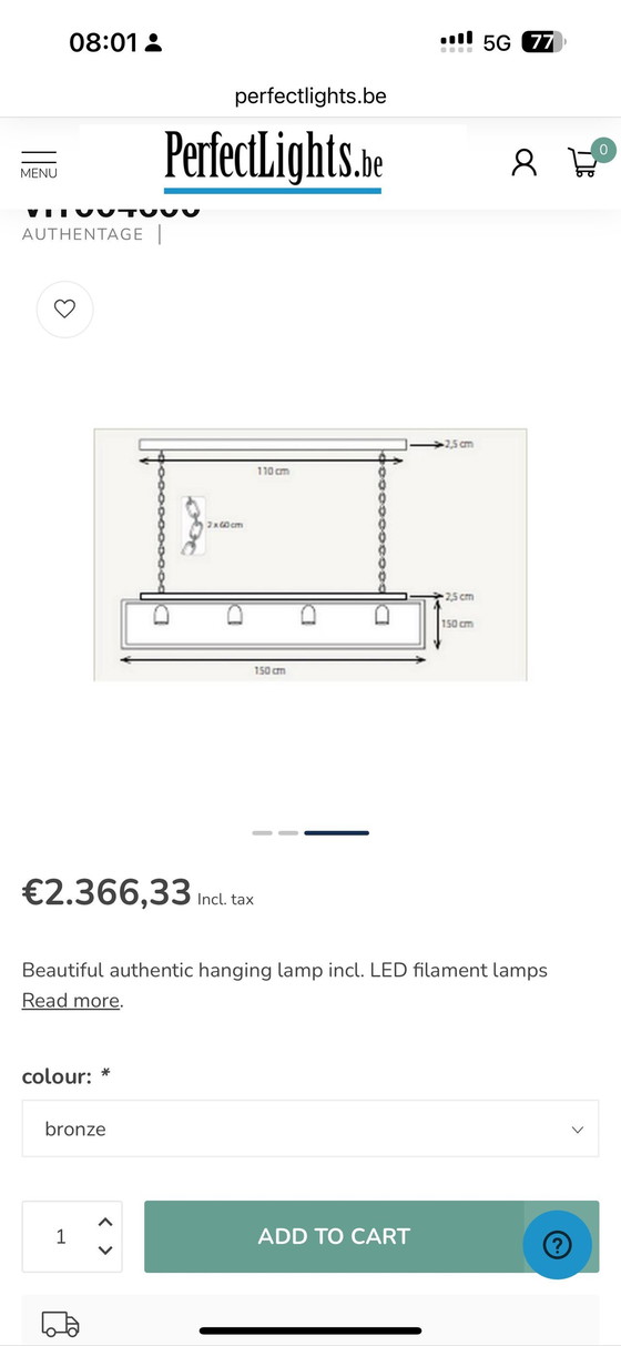 Image 1 of Plafondlamp Authentiek