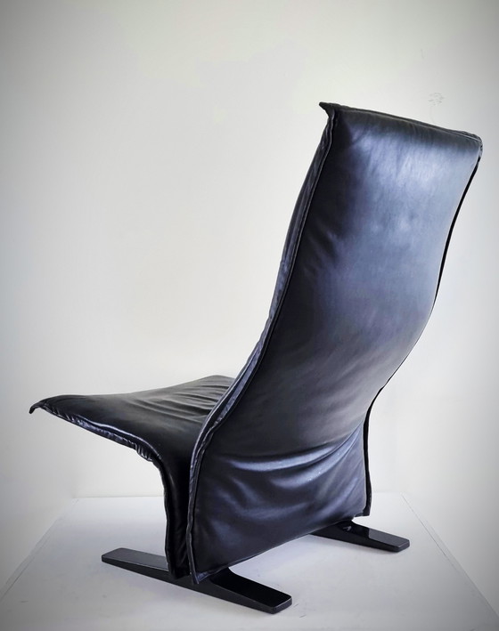 Image 1 of 2x Artifort Concorde F784 fauteuil in zwart lederen uitvoering