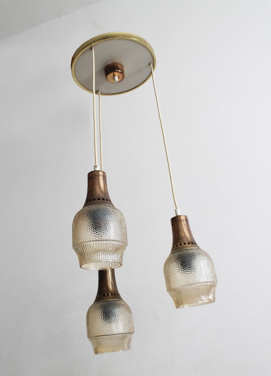 Image 1 of Hanglamp plafond kroonluchter 1960