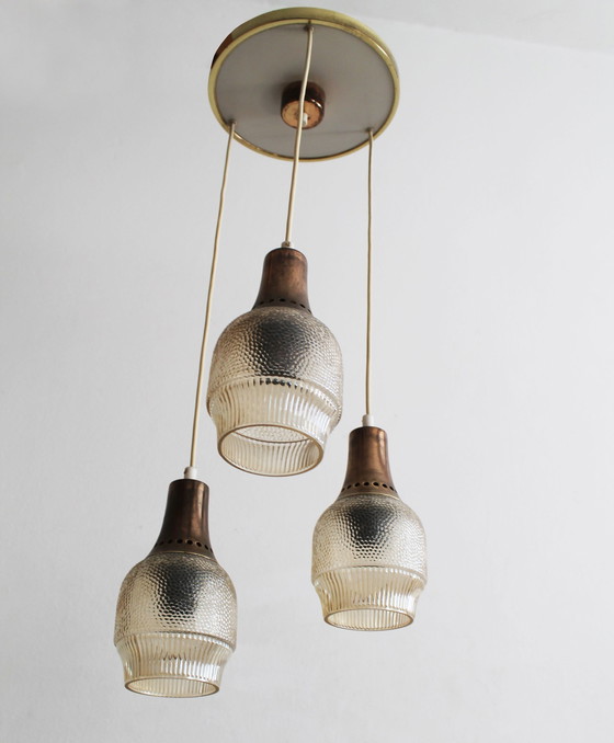 Image 1 of Hanglamp plafond kroonluchter 1960