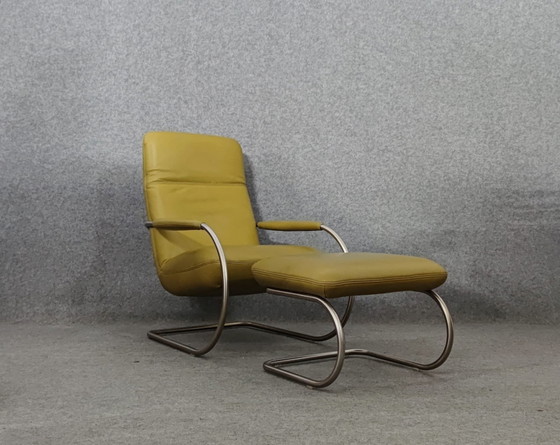 Image 1 of Koinor Sesssel + Kruk Mid Century 60s Deens Ontwerp Vintage Retro 60S Loungestoel Fauteuil Leer