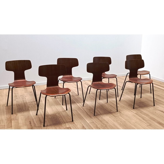 Image 1 of Vintage 3103 massief houten stoel van Fritz Hansen