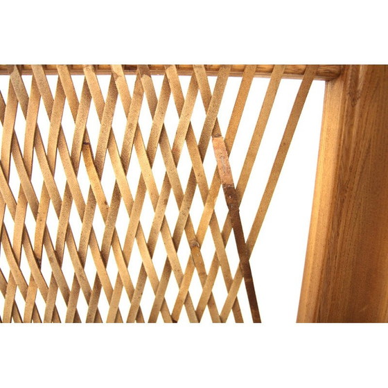 Image 1 of Vintage 3-zitsbank in iep en leer van Carl Gustaf Hiort voor Af Ornäs, Finland 1960