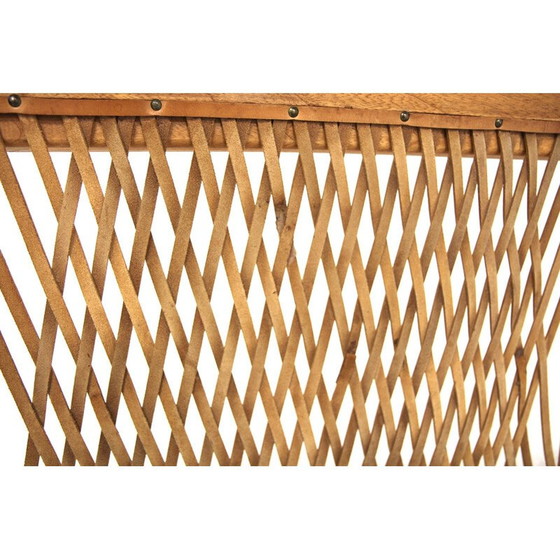 Image 1 of Vintage 3-zitsbank in iep en leer van Carl Gustaf Hiort voor Af Ornäs, Finland 1960