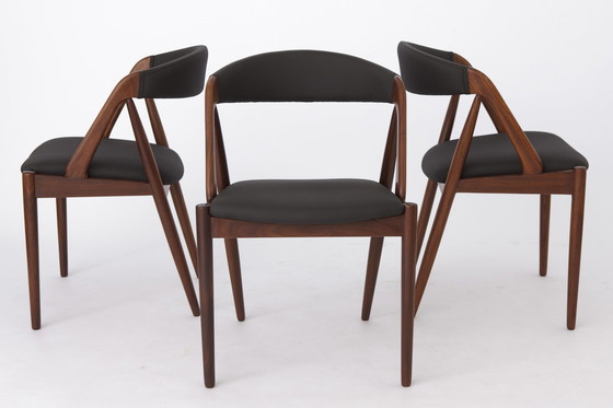 Image 1 of 6 Kai Kristiansen vintage stoelen, model 31, eetkamerstoelen, jaren 1960, teakhout