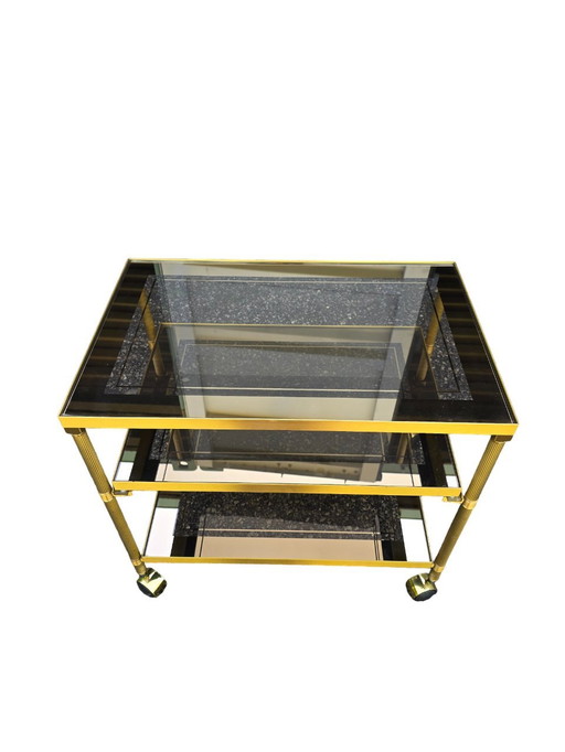 Dressoir van messing en glas, 1970