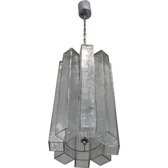 Image 1 of Vintage glazen hanglamp van Doria, Duitsland 1970