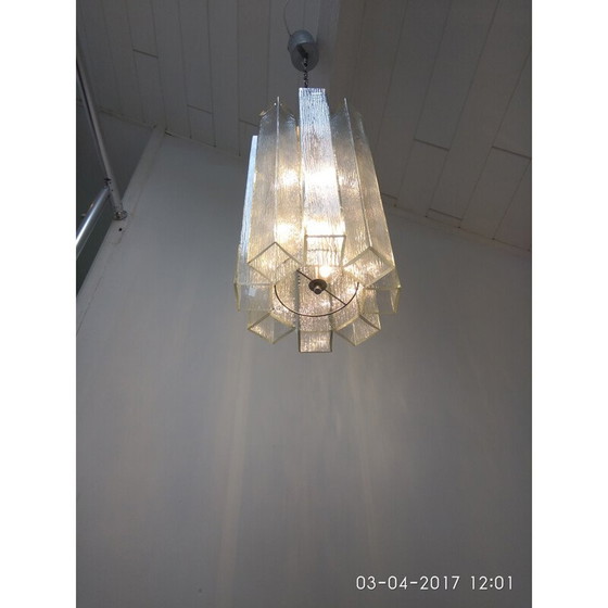 Image 1 of Vintage glazen hanglamp van Doria, Duitsland 1970