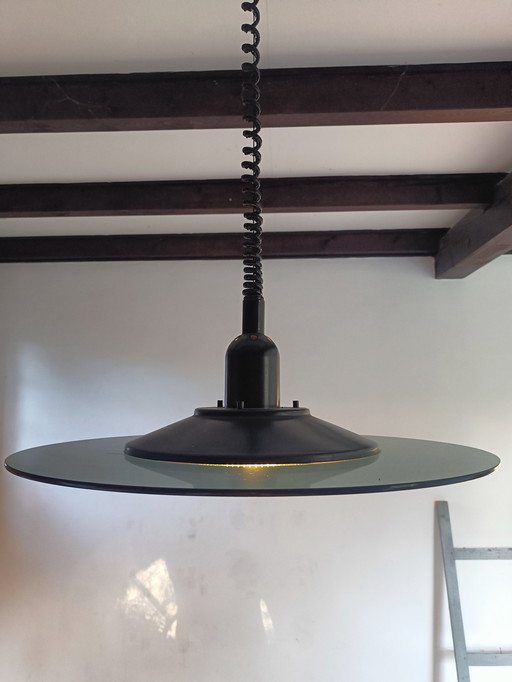 Steinhauer Space Age Ufo Hanglamp Zwart Rookglas