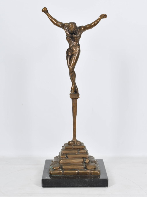 Salvador Dali - Christ of Saint John of the Cross - Brons oplage 3/19- 80 x 34 x 31 cm