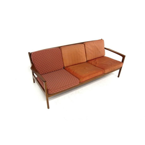Vintage "Usa 75" bank in walnoot door Folke Ohlsson voor Bodafors, Zweden 1960
