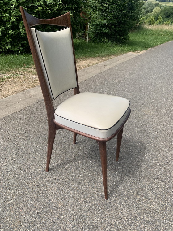 Image 1 of 5x Vintage Franse eetkamer stoelen