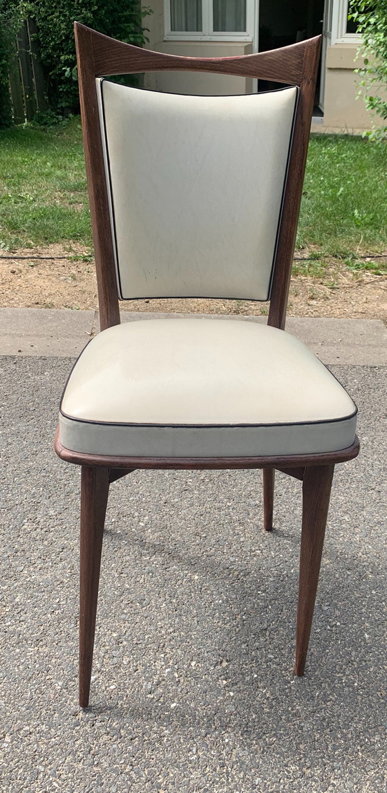 Image 1 of 5x Vintage Franse eetkamer stoelen